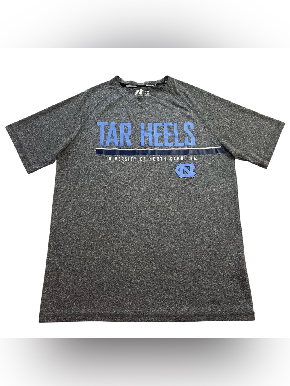 UNC North Carolina Tar Heels Men’s Russell Performance T-Shirt Gray Logo size M